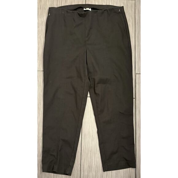 J Jill Black Essential Cotton Stretch Pull On Pants Size 16 Classic Minimalist - Picture 1 of 5